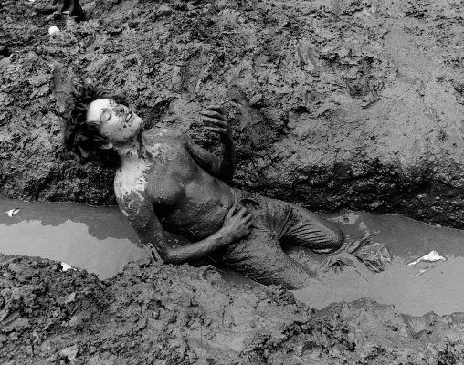 Fan in the mud Coventry 1980