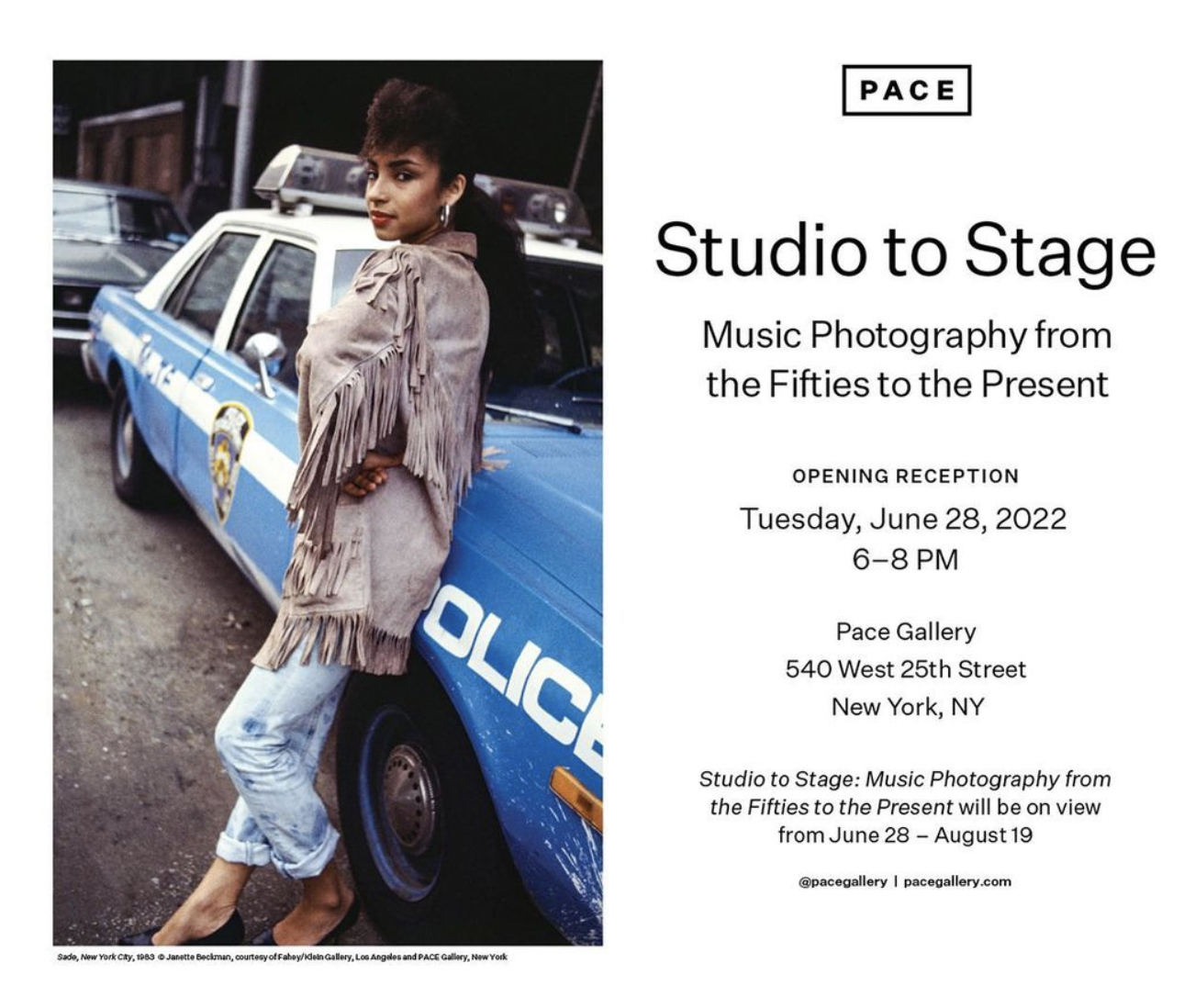 Invitation to Pace Gallery NYC Event